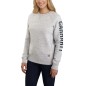 Preview: Relaxed Fit Midweight Crewneck Block Logo Sleeve Graphic Sweatshirt