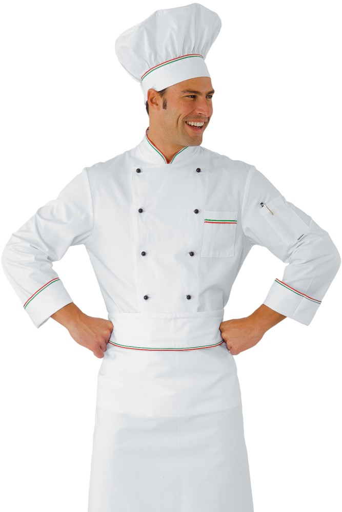 Kochjacke mit farbigem Band - Isacco