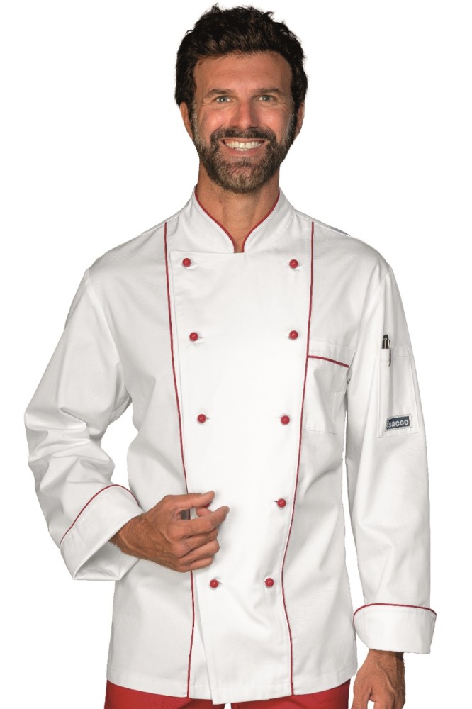 Kochjacke mit farbigem Band - Isacco