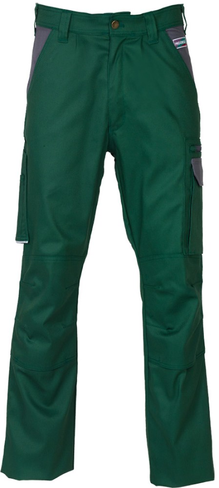 PROGRESSO Stretch Bundhose Grün-Grau mit Verstärkungen und Taschen
