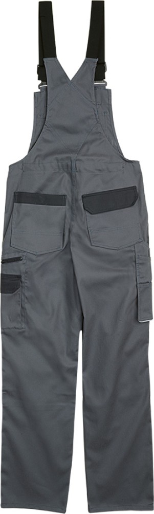 PROGRESSO Stretch Latzhose Grau mit Verstärktem Baumwollstoff