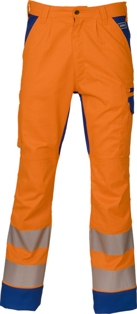 Warnschutz-Bundhose EXTENSO leuchtorange/blau mit Reflexstreifen