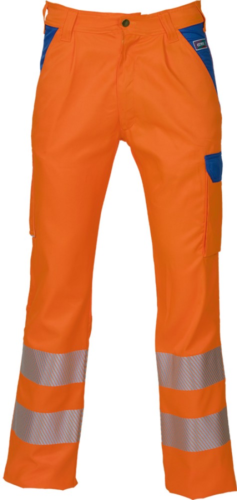 Leichte Warnschutzhose ESTATE reflex, leuchtorange/blau, mit Taschen