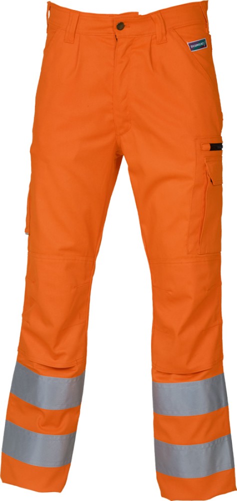 Warnschutz-Bundhose SICURELAST leuchtorange mit Reflexstreifen