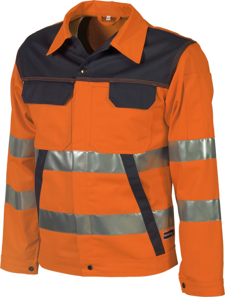 Warnschutz Bundjacke Progresso Reflex Leuchtorange Grau Mixgewebe