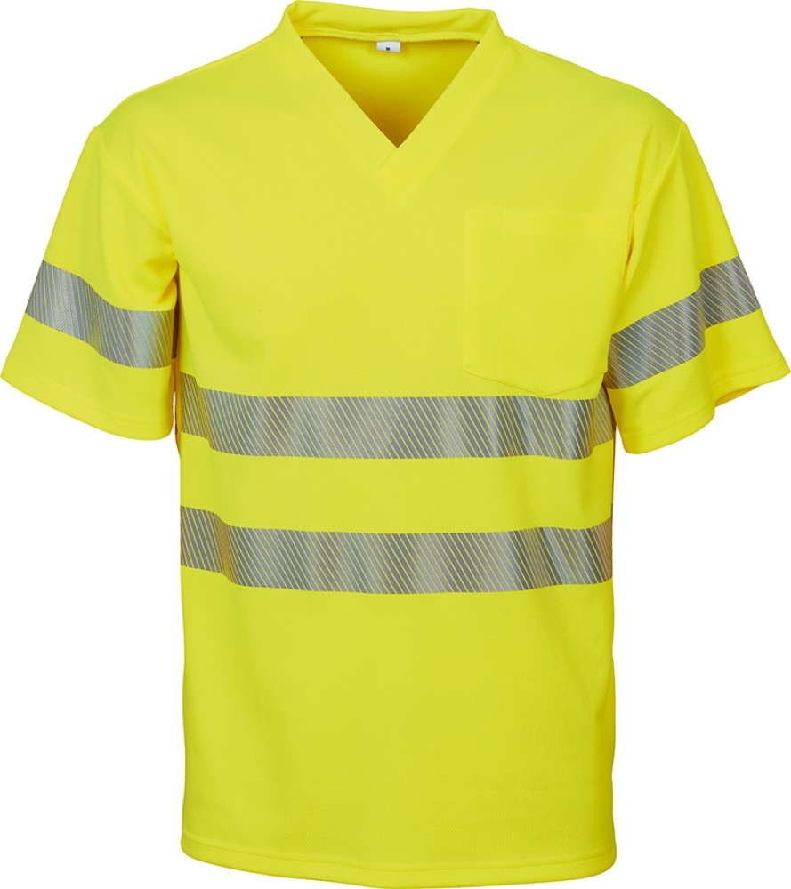 Warnschutzshirt BIOACTIVE leuchtgelb mit Reflexstreifen und UV-Schutz