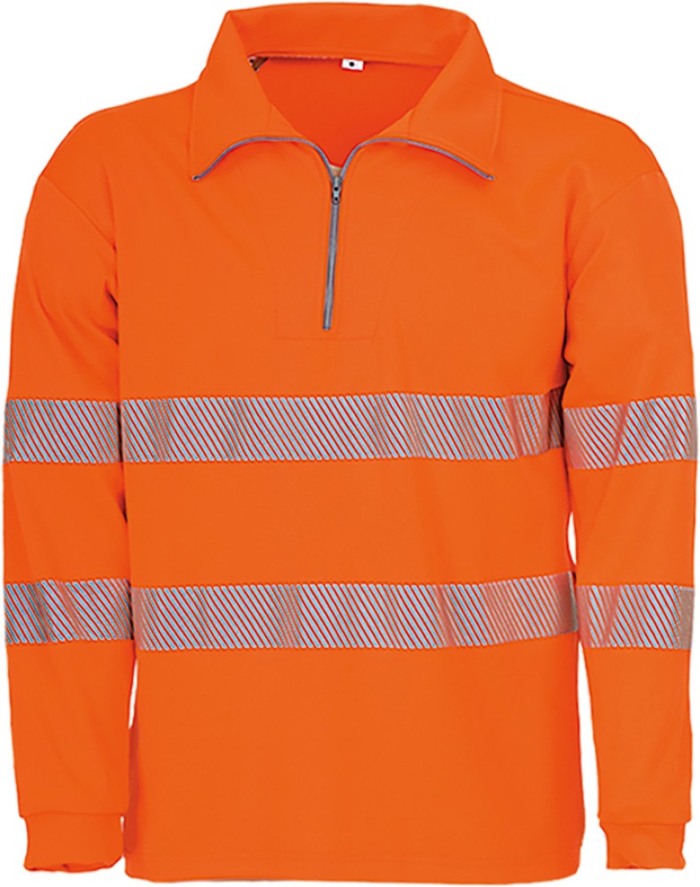 Warnschutz-Sweatshirt BIOACTIVE leuchtorange mit Reflexstreifen