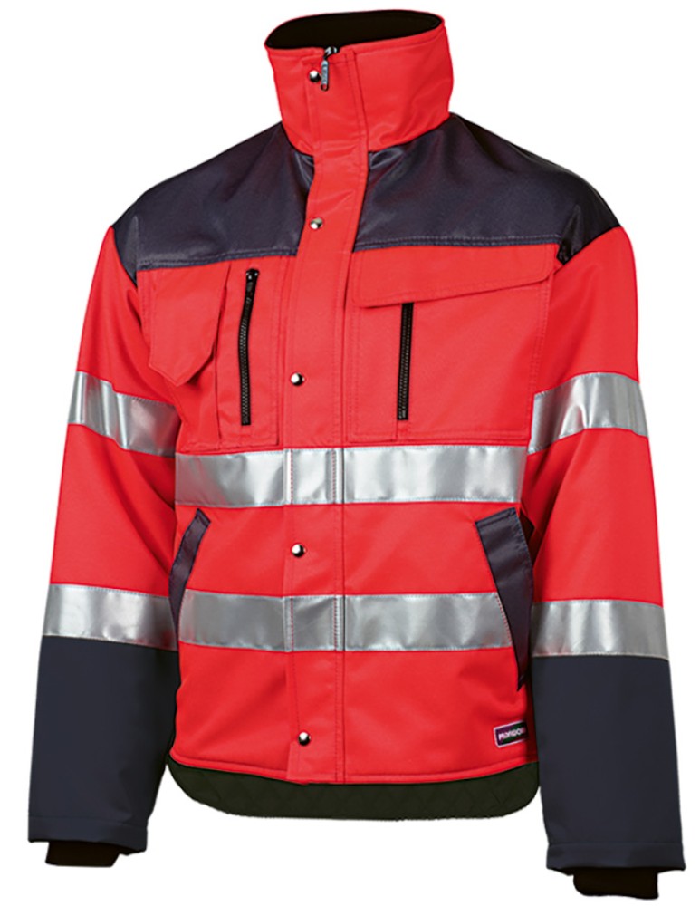 Profiwork Warnschutz Winterjacke Inverno Reflex rot/grau, wasserabweisend