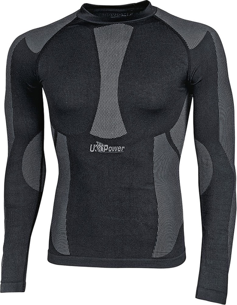 U-POWER Thermo-Unterhemd CURMA warm, elastisch, atmungsaktiv schwarz/grau