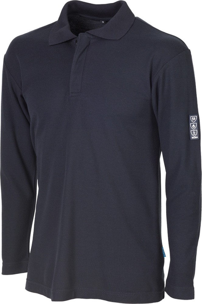Sioen langärmliges Polo-Shirt Forbes, antistatisch, dunkelblau