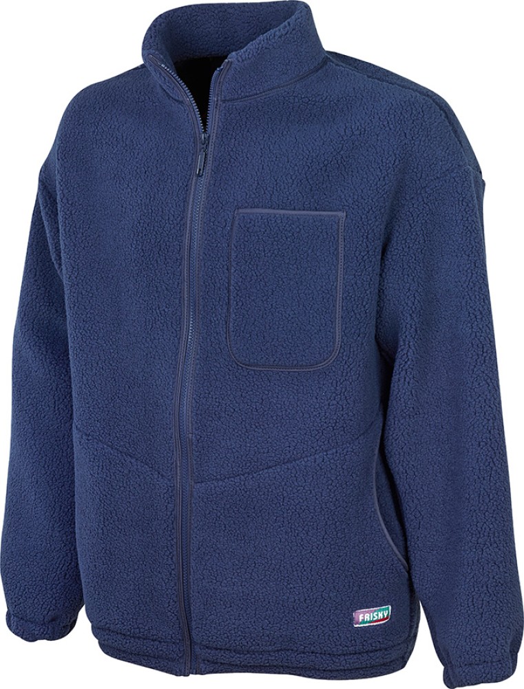 Dunkelblaue FRISKY Arbeitsjacke mit Faserpelz und Reissverschluss