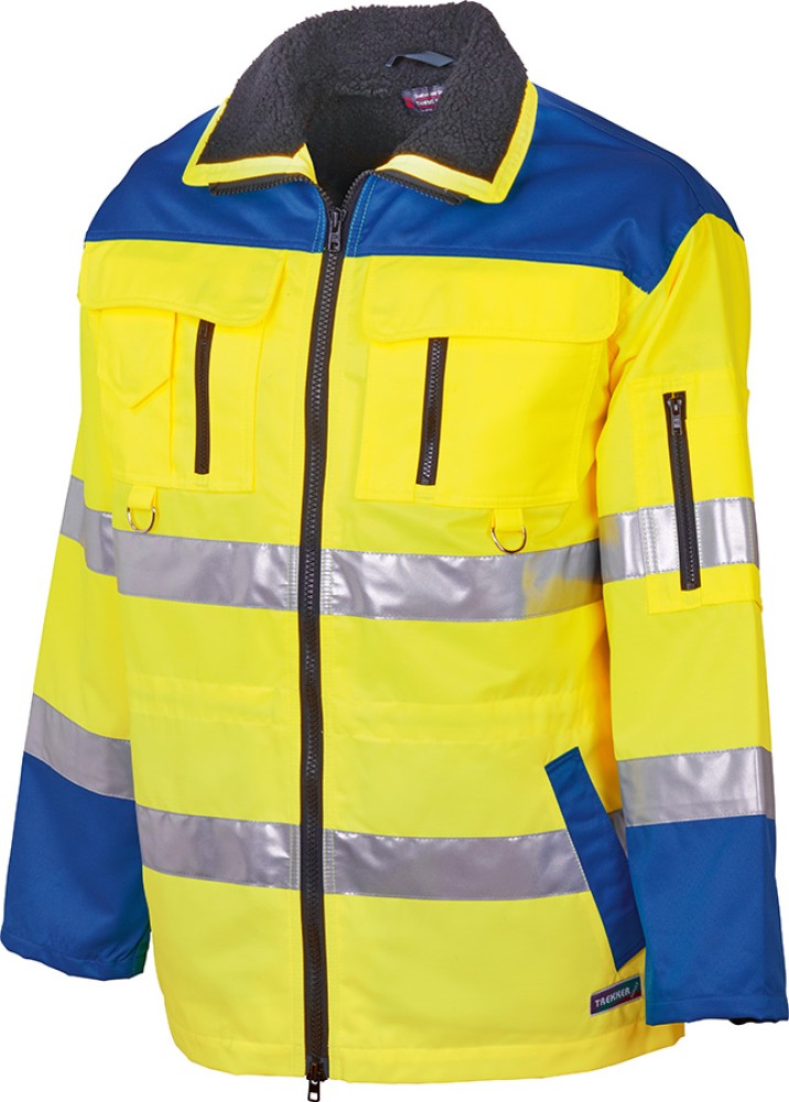 Lange TREKKER Warnjacke mit Reflexstreifen, wasserabweisend, wattiert