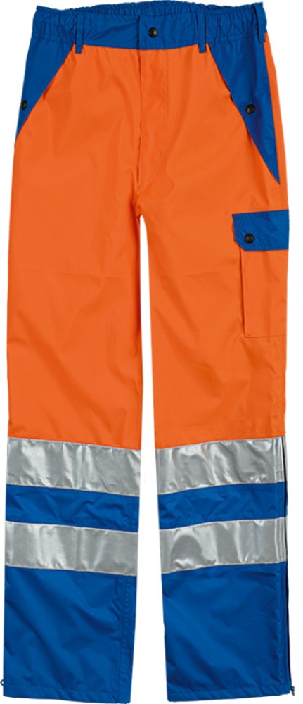 Regen-Warnhose IMPERMA Reflex, leuchtorange/blau, atmungsaktiv