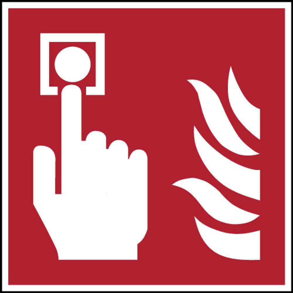 Nachleuchtendes Brandschutzschild "Brandmelder" 150x150 mm Folie