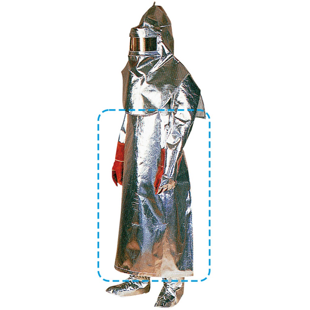 Lange Hitzeschutzschuerze aus KEVLAR mit Aluminiumbeschichtung
