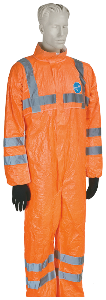 Tyvek 500 HV Chemieschutzoverall, leuchtorange, Typ 5/6, antistatisch