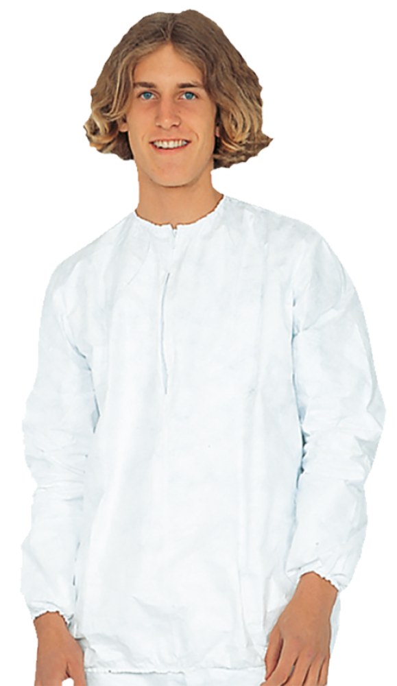 Weisse TYVEK Arbeitsjacke antistatisch mit Reissverschluss