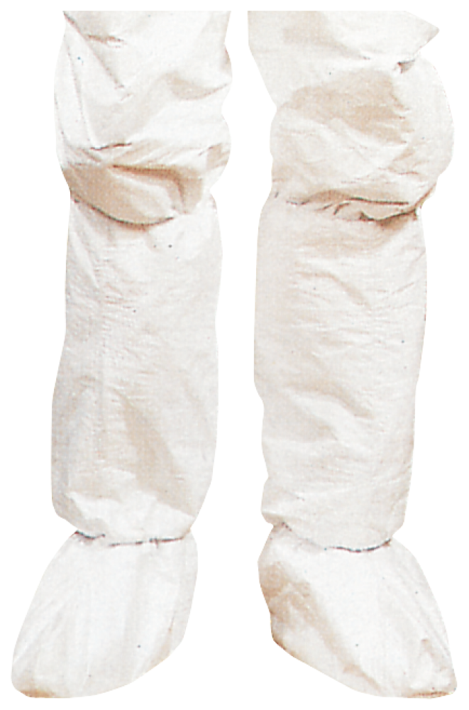 Hohe weisse Überziehschuhe aus DuPont Tyvek mit Gummizug