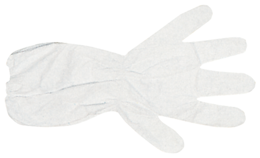 Weisse TYVEK Schutzhandschuhe mit Gummizug, 40 cm lang
