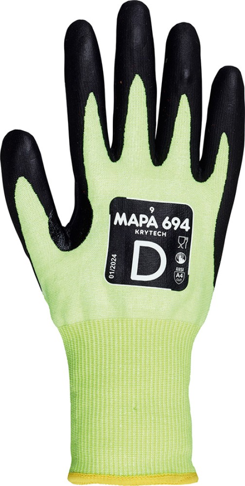 MAPA KRYTECH 694 ESD Schnittschutzhandschuhe gelb, touchscreenfähig