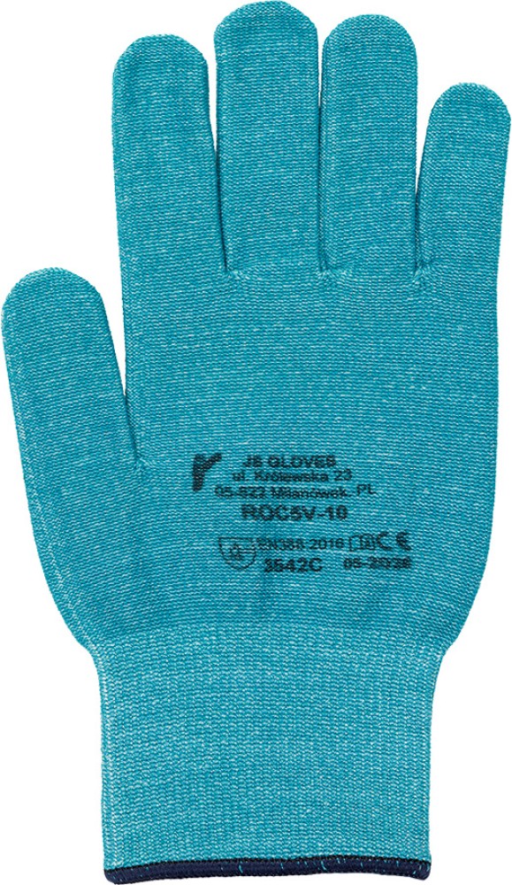 JS Gloves Schnittschutz Handschuhe blau, glasfaserverstärkt, PVC-Noppen, Gr. 8 & 10