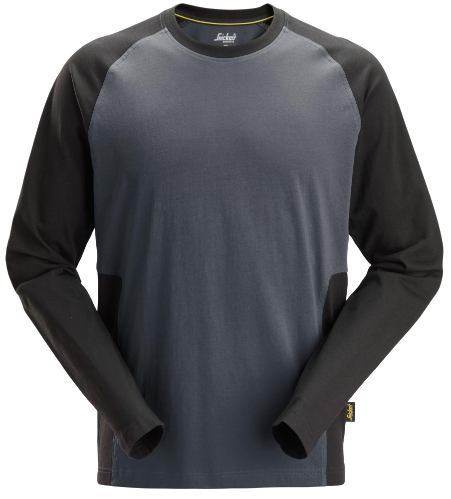Zweifarbiges Shirt mit langem Arm