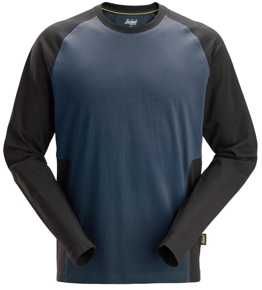 Zweifarbiges Shirt mit langem Arm