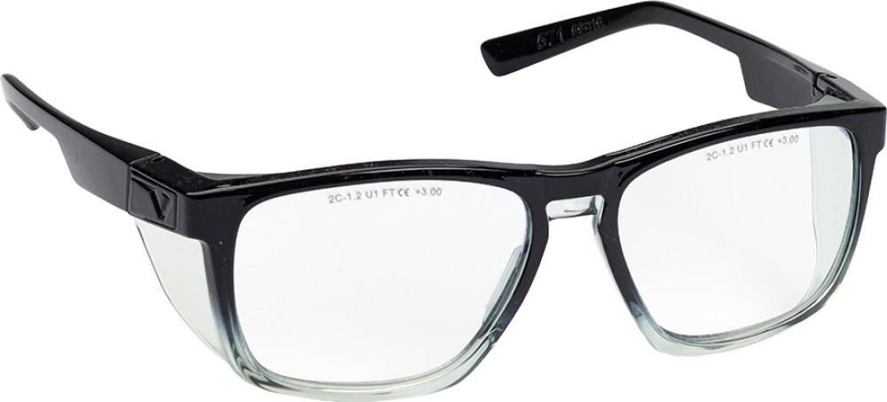 UNIVET leichte Schutzbrille mit Dioptrie 2.00, schwarz