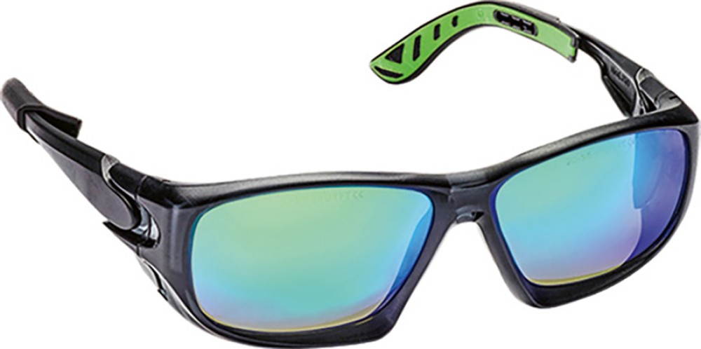 Premium UNIVET Schutzbrille Sport schwarz mit grünem Softpad
