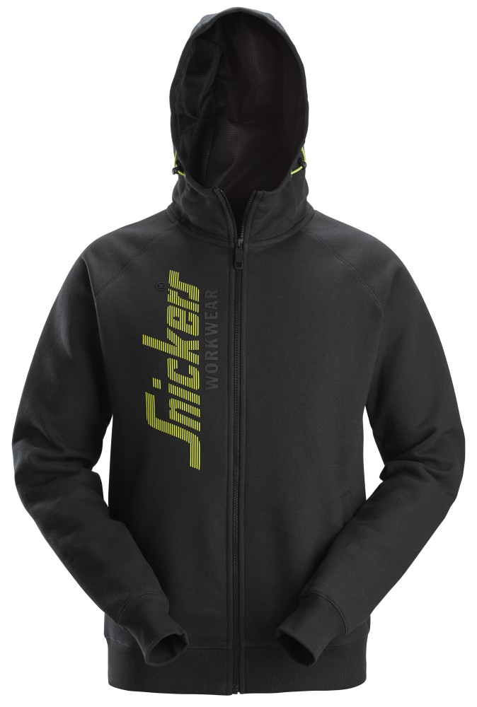 Kapuzenjacke mit durchgehendem Reißverschluss und Logo