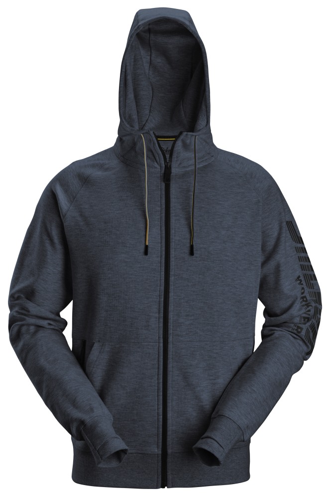 Kapuzenjacke mit durchgehendem Reißverschluss und Logo