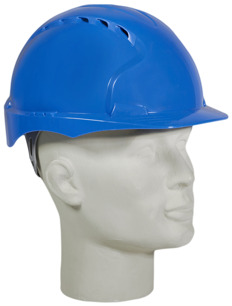 Blauer Schutzhelm JSP EVO 3 mit Drehverschluss, leichter HDPE