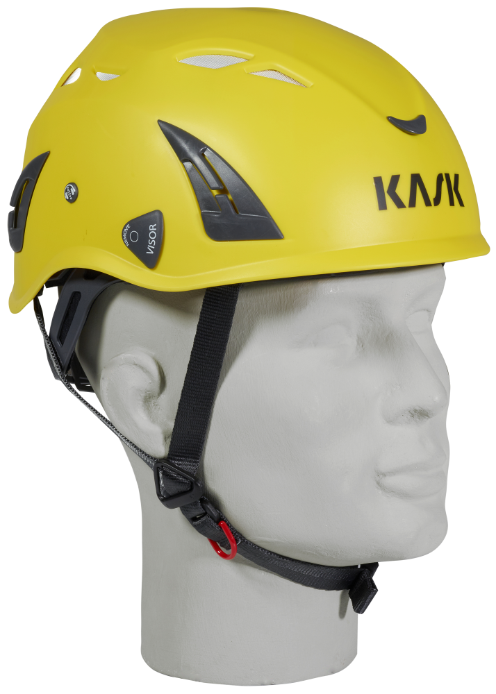 KASK SUPERPLASMA AQ Schutzhelm Gelb mit 4-Punkt Kinnriemen