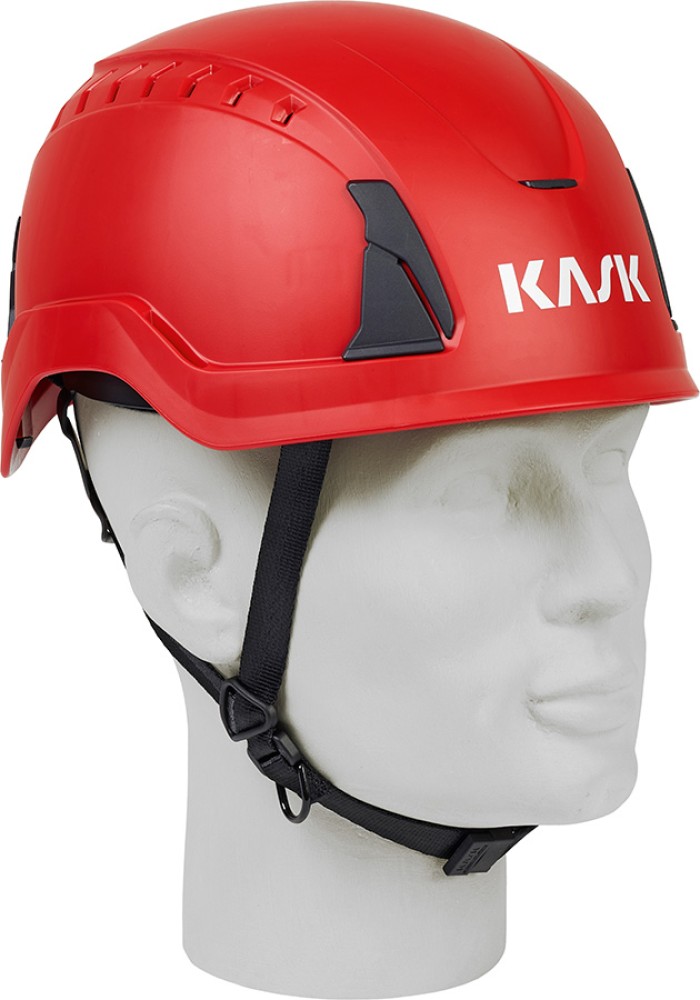 KASK Schutzhelm PRIMERO AIR rot – Bauhelm mit Belüftung, 4-Punkt-Kinnriemen