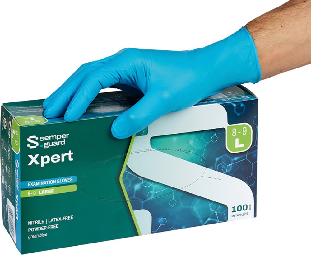 SEMPERGUARD XPERT Einweghandschuhe Nitril blau, ungepudert, 24 cm