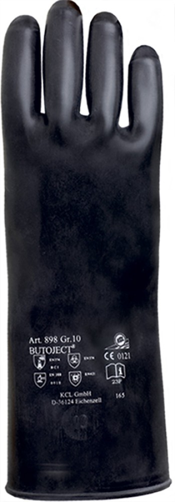 KCL Butyl Chemieschutzhandschuhe schwarz 35 cm, gepudert