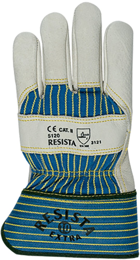 Robuste Resista Schutzhandschuhe aus grauem Büffelleder, extra lang