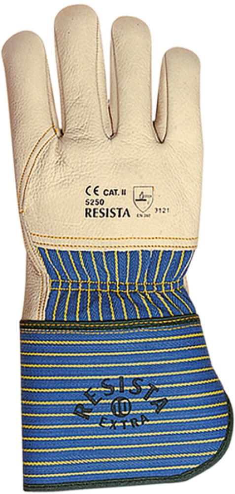 Resista Schutzhandschuhe aus beigem Rindnarbenleder, 32 cm lang