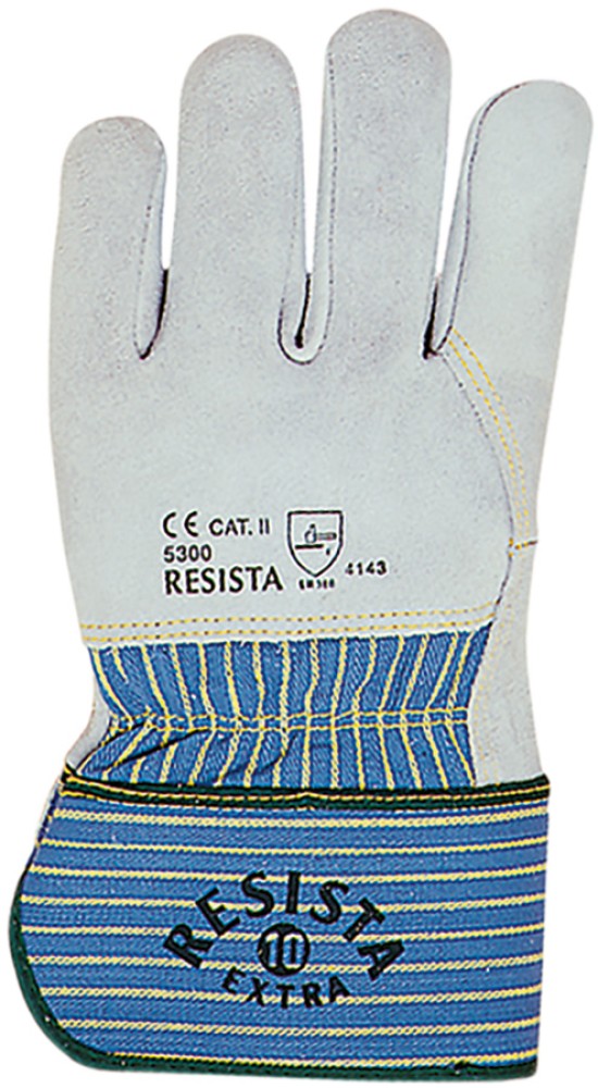 Robuste RESISTA Schutzhandschuhe aus grauem Rindsspaltleder