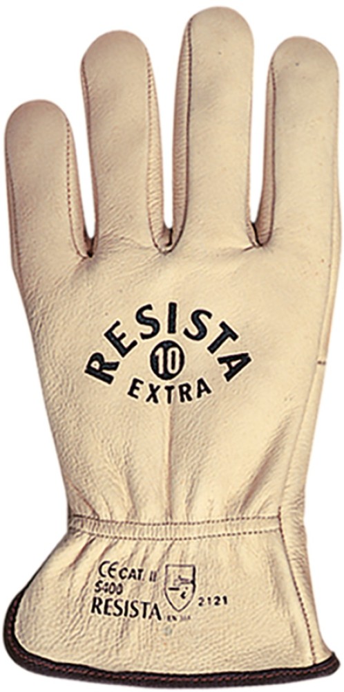 Resista Extra Schutzhandschuhe aus beigem Rindnarbenleder, 25 cm