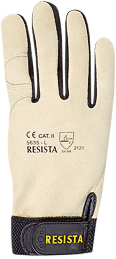 RESISTA Schutzhandschuhe aus weichem Hirschspaltleder, Klettverschluss