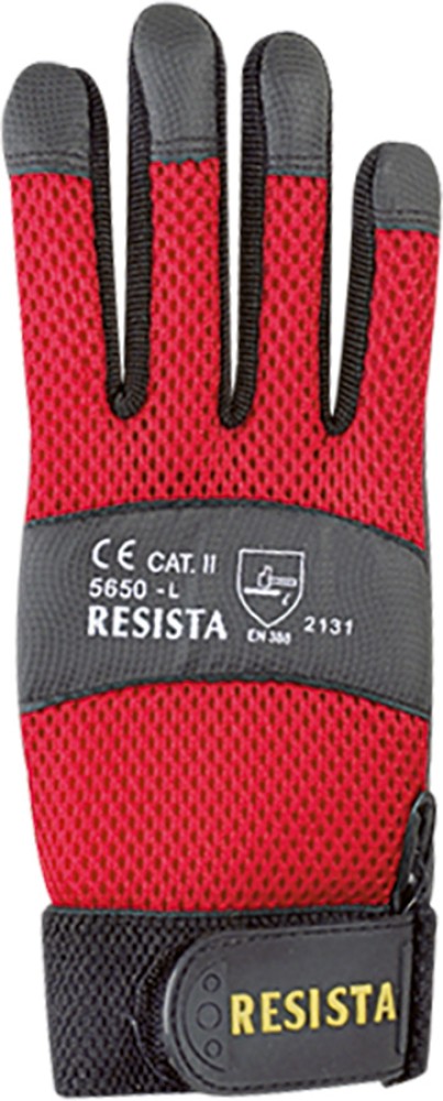RESISTA Schutzhandschuhe aus schwarzem PU-Leder mit Mesh