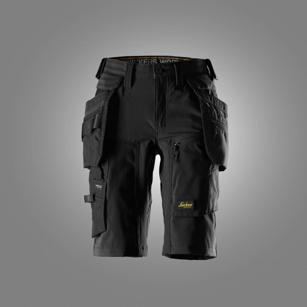 AllroundWork, Damen-Stretch-Shorts mit abnehmbaren Holstertaschen