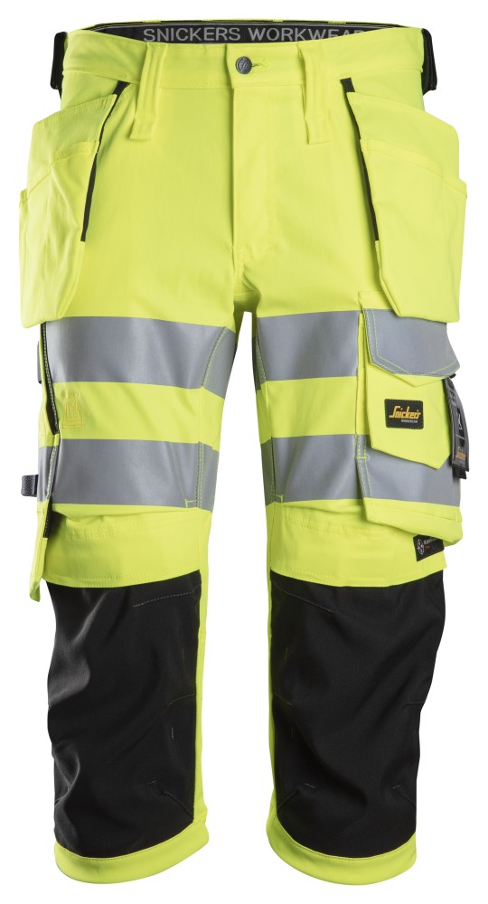 High-Vis, Stretch-Piratenhose mit Holstertaschen, Warnschutzklasse 1/2