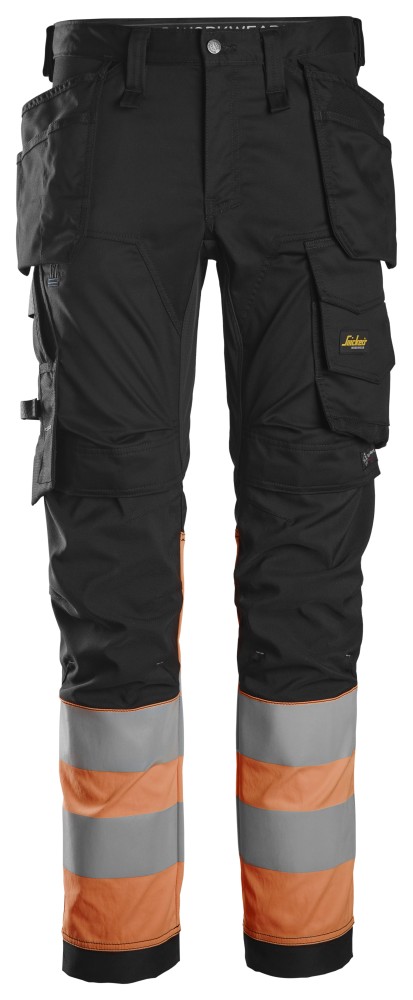 High-Vis, Stretchhose mit Holstertaschen, Warnschutzklasse 1
