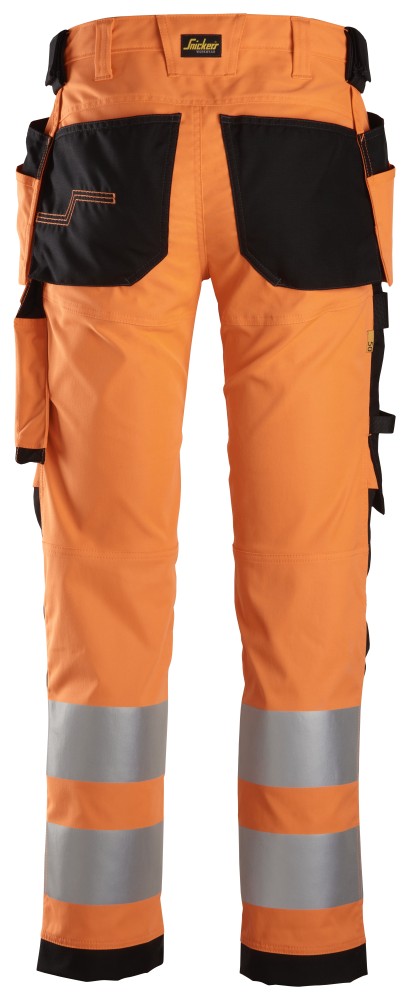 High-Vis, Warnschutz-Stretchhose (High-Vis Kl. 2) mit Holstertaschen