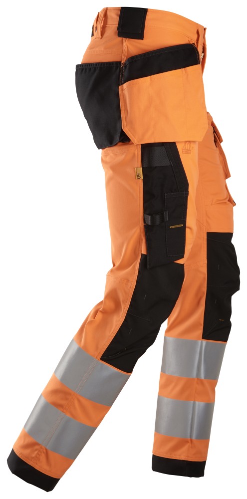 High-Vis, Warnschutz-Stretchhose (High-Vis Kl. 2) mit Holstertaschen