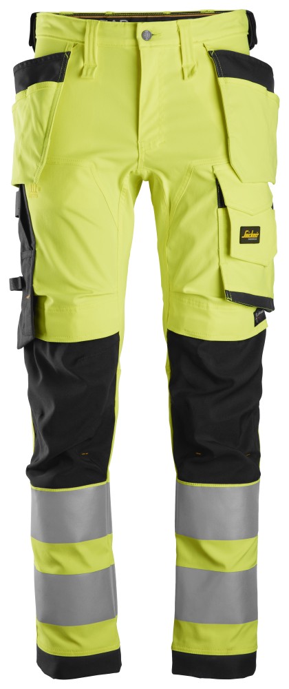 High-Vis, Warnschutz-Stretchhose (High-Vis Kl. 2) mit Holstertaschen