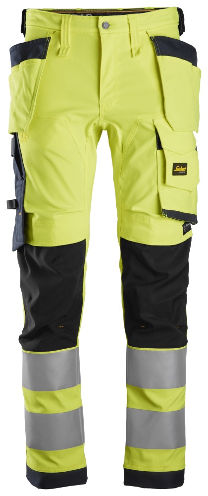 High-Vis, Warnschutz-Stretchhose (High-Vis Kl. 2) mit Holstertaschen