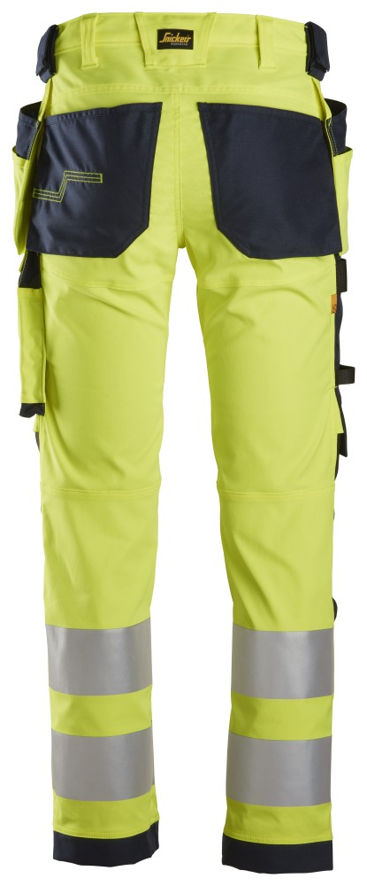 High-Vis, Warnschutz-Stretchhose (High-Vis Kl. 2) mit Holstertaschen